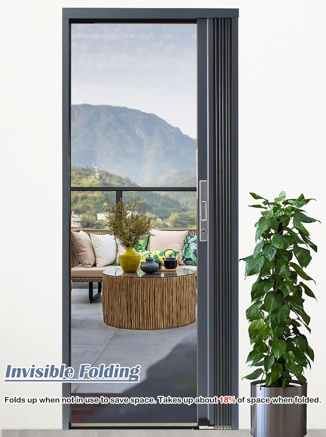 Folding Accordion Single Door Magnetic Screen