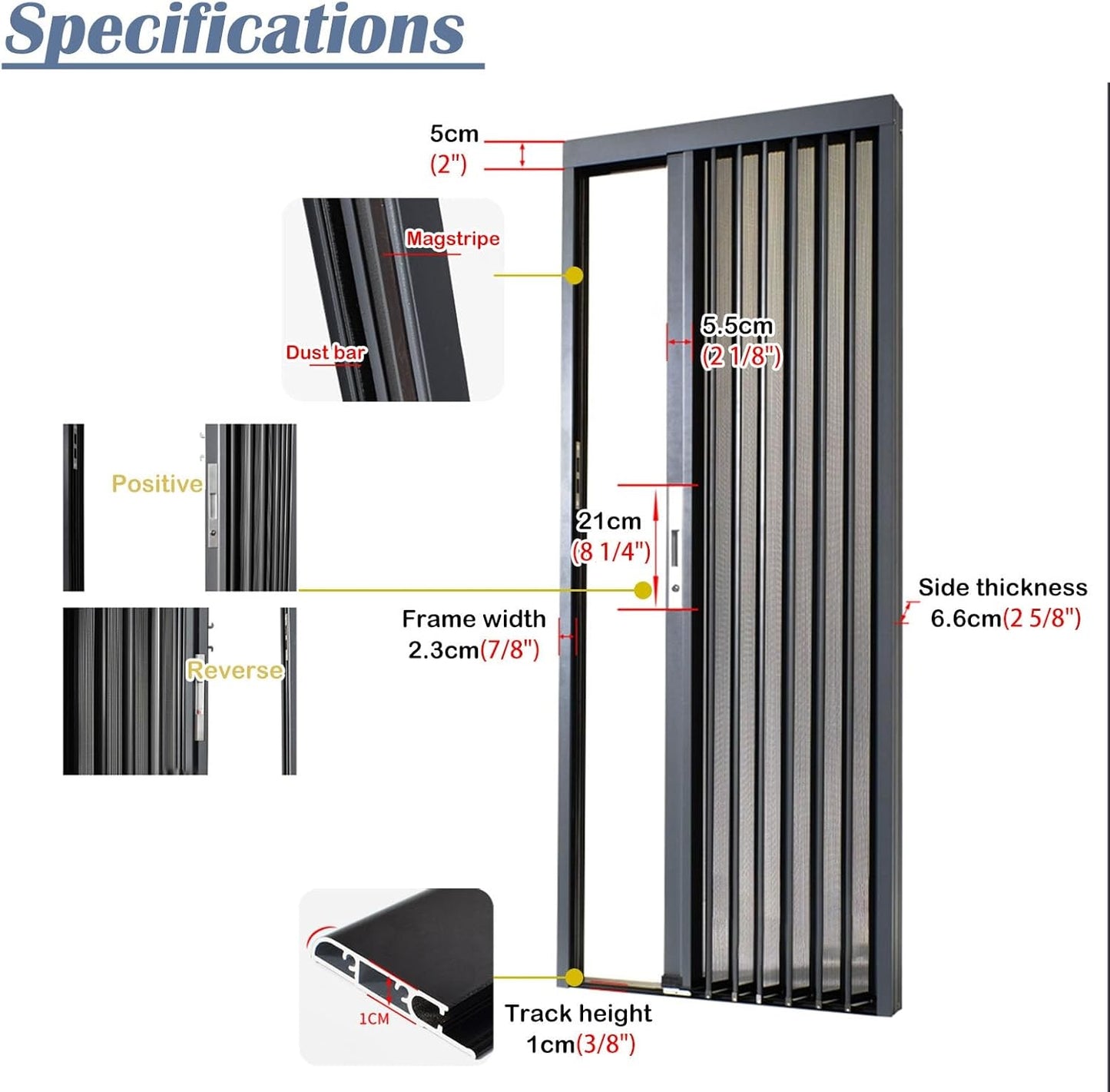 Folding Accordion Single Door Magnetic Screen