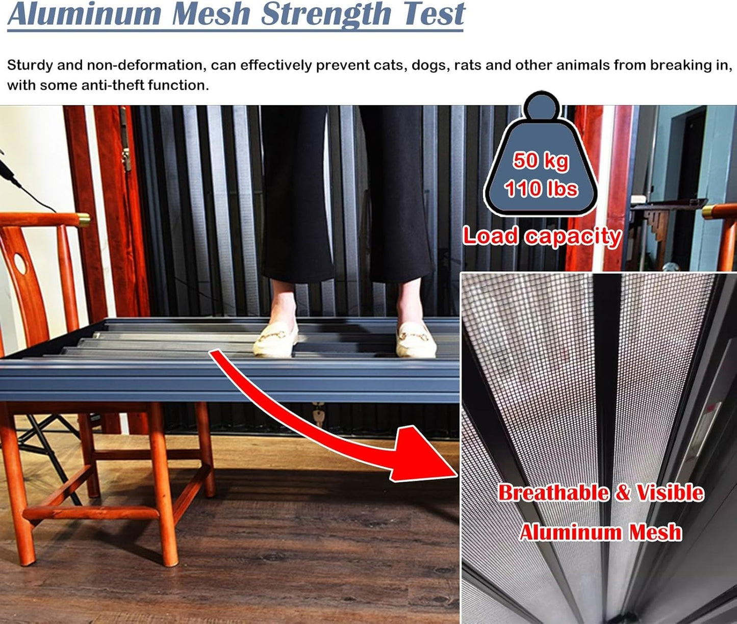 Folding Accordion Single Door Magnetic Screen